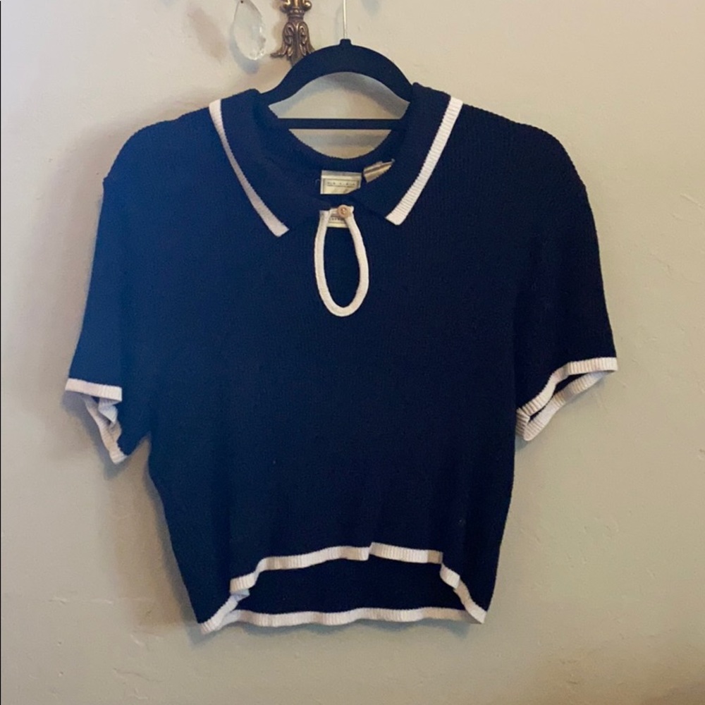 Crop collared shirt